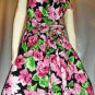 80s does 50s Springtime Flirty Floral Circle Skirt PARTY PROM Mini Dress SZ 7