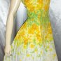 Flirty 50s 60s Springtime Floral Pleated Circle Skirt Party Dress S/M