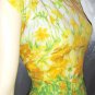 Flirty 50s 60s Springtime Floral Pleated Circle Skirt Party Dress S/M