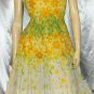 Flirty 50s 60s Springtime Floral Pleated Circle Skirt Party Dress S/M