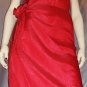 GLAM GRECIAN GODDESS Ruby RED Rosette Vintage Sparkling Party Dress S/M