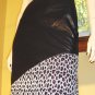 90s TOTAL VAMP Slick Black Faux Leather High Waisted PENCIL SKIRT w/ Leopard Trim 5/6