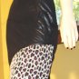 90s TOTAL VAMP Slick Black Faux Leather High Waisted PENCIL SKIRT w/ Leopard Trim 5/6