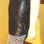 90s TOTAL VAMP Slick Black Faux Leather High Waisted PENCIL SKIRT w/ Leopard Trim 5/6