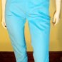 DISCO 80s Turquoise Blue High Waisted SKINNY Capri Cigarette Pants C'EST JOLIE XS