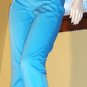 DISCO 80s Turquoise Blue High Waisted SKINNY Capri Cigarette Pants C'EST JOLIE XS