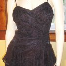 80s SEXY VAMP WICKED Black Tiered Ruffle Lace PARTY DRESS S. 80s SEXY VAMP WICKED Black Tiered Ruffle Lace PARTY DRESS S.