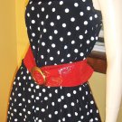 PINUP RETRO ROCKIN 50s Style POLKA DOT Circle Skirt SWING DRESS L/XL
