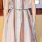 Vintage Atomic 50s Swing Kitten Striped Print Circle Skirt Dress S
