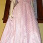 Frilly Pink Princess 70s Puff Slv Swiss Dot Glam Barbie Dolly Party Dress S.
