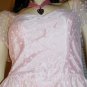 Frilly Pink Princess 70s Puff Slv Swiss Dot Glam Barbie Dolly Party Dress S.