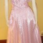 Frilly Pink Princess 70s Puff Slv Swiss Dot Glam Barbie Dolly Party Dress S.