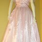 Frilly Pink Princess 70s Puff Slv Swiss Dot Glam Barbie Dolly Party Dress S.