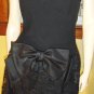 Vintage 80s MOD LOLITA BIG BOW Black Lace Party Mini Dress Sz 12