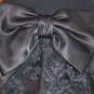 Vintage 80s MOD LOLITA BIG BOW Black Lace Party Mini Dress Sz 12