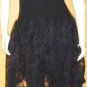 Vintage 80s MOD LOLITA BIG BOW Black Lace Party Mini Dress Sz 12