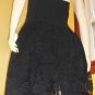 Vintage 80s MOD LOLITA BIG BOW Black Lace Party Mini Dress Sz 12