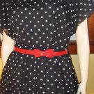 RETRO ROCKIN Vintage 50s Style Puff Slv Polka Dot Circle Skirt Swing Dress M.