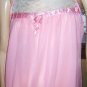 Glam Pink Double Nylon Sheer Chiffon Nightgown vintage 60s 70s S/M
