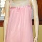 Glam Pink Double Nylon Sheer Chiffon Nightgown vintage 60s 70s S/M