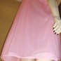 Glam Pink Double Nylon Sheer Chiffon Nightgown vintage 60s 70s S/M