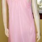 Glam Pink Double Nylon Sheer Chiffon Nightgown vintage 60s 70s S/M