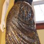 80s ELECTRO DISCO GLAM Gold Lamé Tiger Striped Pencil Skirt MINT NOS M.