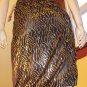 80s ELECTRO DISCO GLAM Gold Lamé Tiger Striped Pencil Skirt MINT NOS M.