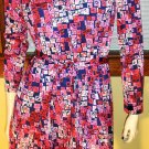 GET GROOVY Geometric Print Vintage 70s Shirtdress M/L