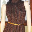 80s DISCO GLAM Copper Metallic SEXY Formfit Mini Sweater Dress M. vintage vamp