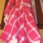 RETRO Rockabilly 80s does 50s Pink Gingham Circle Skirt SWING DRESS Sz. 12