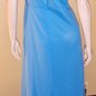 Vintage 70s Glam Blue Maxi Party Dress w/ Frilly Ruffle Jacket 2 Piece Set M/L
