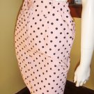 80s Playful Pin Up Polka Dot Print High Waisted Denim Mini Skirt S.