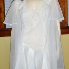 GLAMOUR GIRL Frilly White Lace Chemise w/ Sheer Chiffon Nylon Robe Peignoir Set VAL MODE M. GLAMOUR GIRL Frilly White Lace Chemise w/ Sheer Chiffon Nylon Robe Peignoir Set VAL MODE M.