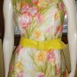 Vintage 60s Watercolor Floral Garden Print Shift Dress M.