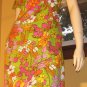 60s Psychedelic Neon Flower Power Mod Shift Mini Dress w/ Jacket S/M
