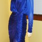 80s Diva Ruched Formfit Ultimate Sexy Glam Sapphire Blue Wiggle Party Dress 7/8 S.