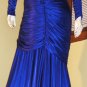 80s Diva Ruched Formfit Ultimate Sexy Glam Sapphire Blue Wiggle Party Dress 7/8 S.