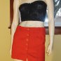 Vintage Mod Retro 90s does 60s Orange Button down GO GO Mini Skirt by PARAMETER S.