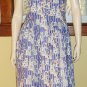 VTG 90s Kitty Cat Print Cotton Full Skirted Jumper Dress WORLDLY DESIGNS S/M