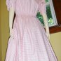 Retro 80s does 50s Pink Candy Striper Circle Skirt Swing Kitten Dress Sz. 18
