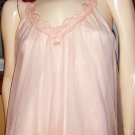 Peachy Keen 60s Glam Double Nylon Sheer Chiffon Frilly Babydoll Nightgown S.