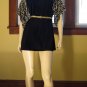 Fierce 70s Gold Glitter Tiger Striped Batwing Sleeve Party Tunic Top or Minidress Sz. S/M