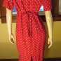 Retro 80s Does 40s 50s Rockin Red Polka Dot Pinup Pencil Dress Size 10