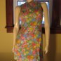 Vintage 60s Flirty Floral Springtime Watercolor Print Minidress and Jacket Set S.