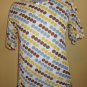 ATOMIC OP ART Geometric Print Groovy Hipster Nylon Top Shirt 60s 70s Unisex L