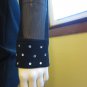 80s Flashy Diva Rhinestones Deep V Sexy Sheer Black Formfit Minidress S/M