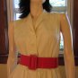 Sunshine Yellow Pinup Rockabilly Swing Kitten Circle Skirt Dress M vintage 50s 60s