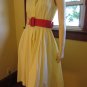 Sunshine Yellow Pinup Rockabilly Swing Kitten Circle Skirt Dress M vintage 50s 60s