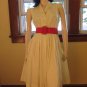 Sunshine Yellow Pinup Rockabilly Swing Kitten Circle Skirt Dress M vintage 50s 60s